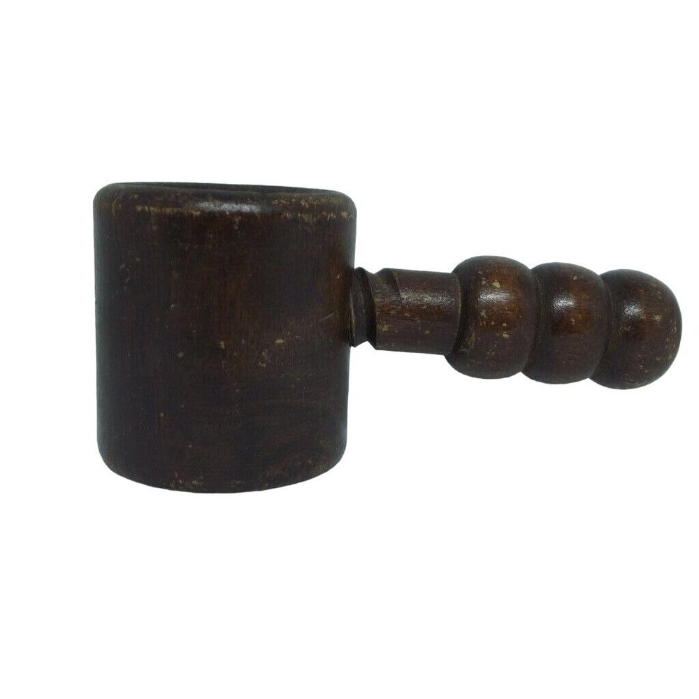 Vintage Wooden Screw Tight Nut Cracker 4-1/2" x 2" walnut pecan